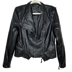 BlankNYC women's large faux leather moto zip up jacket. New Without Tags
